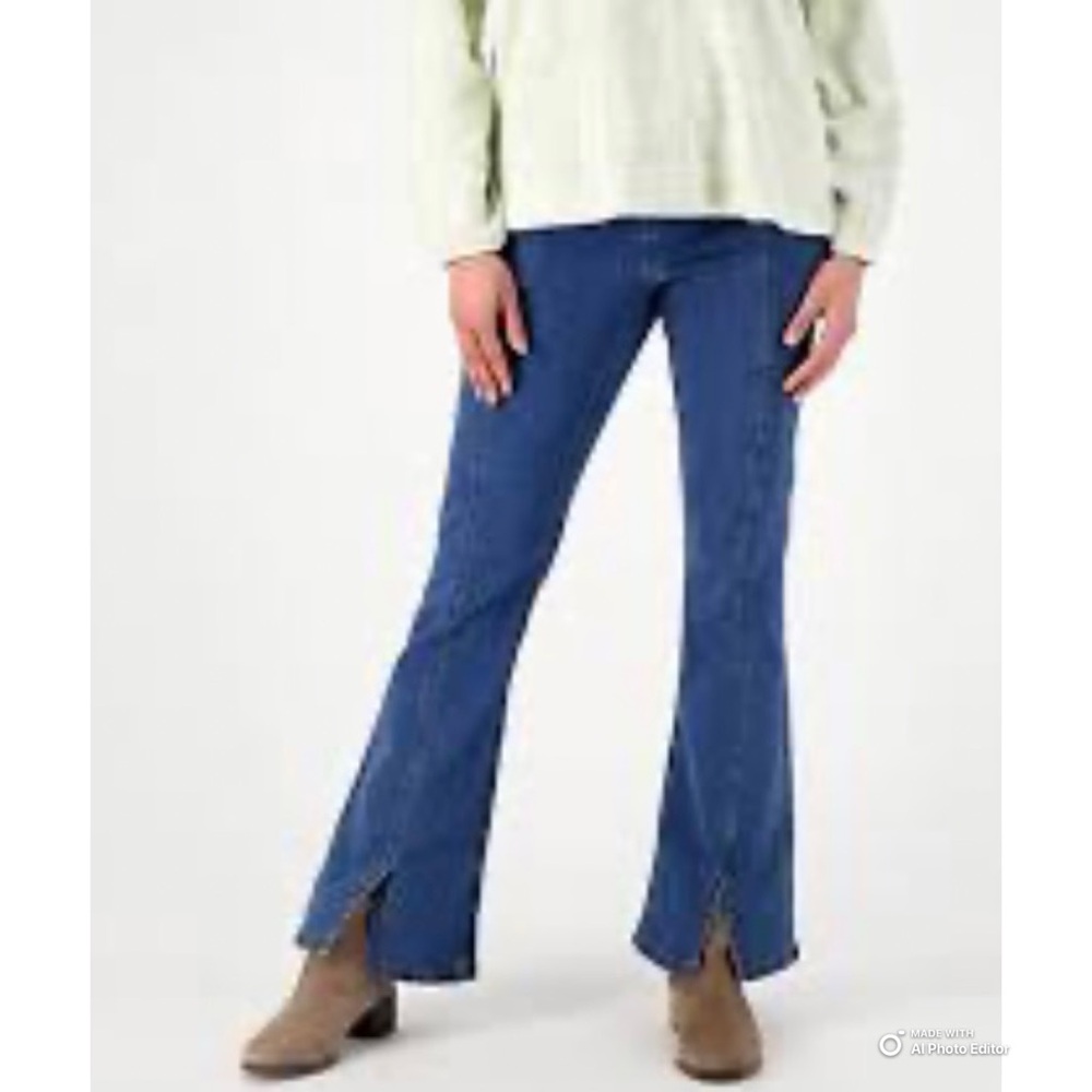 Denim & Co Canyon Retreat Tall Easy Stretch Slit Jeans Size 24W Tall NWT